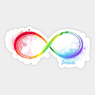 Infinity Forever rainbow watercolor splash Sticker